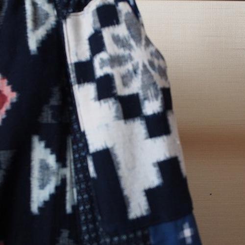 ◇古布藍染木綿絣色々な絣の組み合わせ・ロングスカート◇ フレア ...