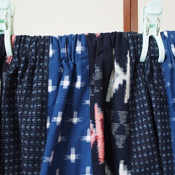 ◆古布藍染木綿絣色々な絣の組み合わせ・ロングスカート◆ 8枚目の画像