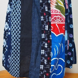 ◆古布藍染木綿絣色々な絣の組み合わせ・巻きスカート 4枚目の画像