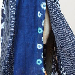 ◆古布藍染木綿絣色々な絣の組み合わせ・巻きスカート 5枚目の画像