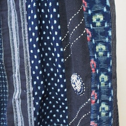 ◆古布藍染木綿絣色々な絣の組み合わせ・巻きスカート長さ65ｃｍ 3枚目の画像