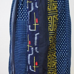 ◆古布藍染木綿絣色々な絣の組み合わせ・巻きスカート長さ65ｃｍ 8枚目の画像