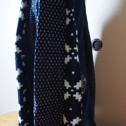 ◆古布・手織り藍染絣・12枚ハギ・二本ゴム・ロングスカート◆ 8枚目の画像