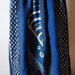 ◆古布藍染木綿絣色々な絣の組み合わせ・巻きスカート長さ61ｃｍ 10枚目の画像