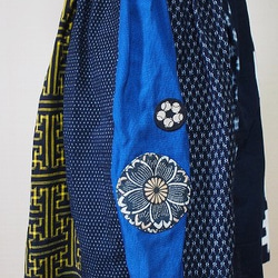 ◆古布藍染木綿絣色々な絣の組み合わせ・巻きスカート長さ50ｃｍ　① 7枚目の画像