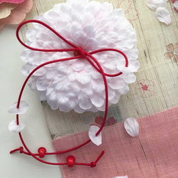 【手作りキット】桜の花びらリングピロー（イタリア製サテン使用） 1枚目の画像