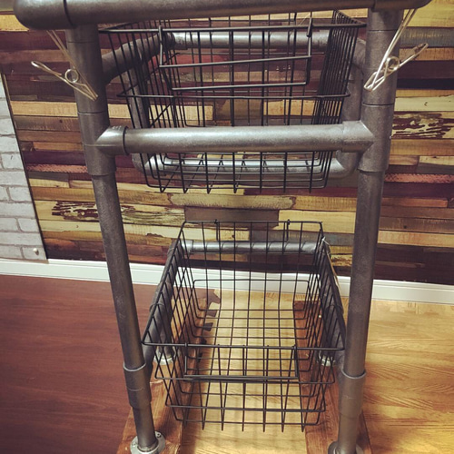 受注製作】インダストリアル風 インテリア 雑貨 ショッピングカート 棚