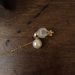 珍珠 x 金 x 長鏈耳夾 | 耳夾耳夾耳環 | EC13 第5張的照片