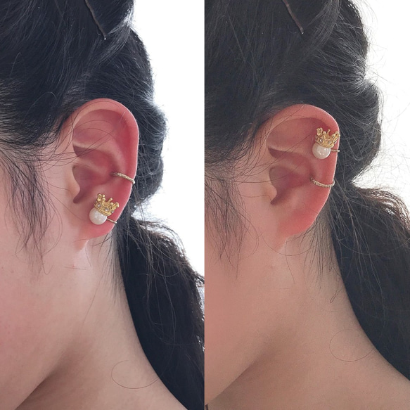 皇冠珍珠耳夾 | 耳夾耳夾耳環 | EC14 第8張的照片