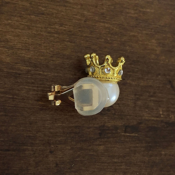 皇冠珍珠耳夾 | 耳夾耳夾耳環 | EC14 第6張的照片