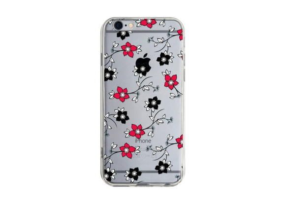 紅黑之花朵 - Samsung iPhone 5s 6s 7 plus HTC Sony LG 手機殼 / 香港製造 第1張的照片