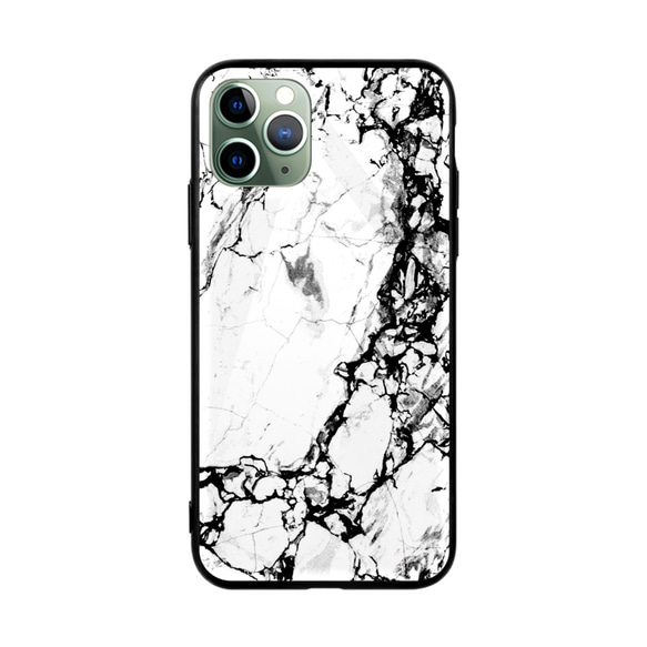 黑白雲石石紋拉絲亮面手機殼iPhone 11 Pro Max 三星紅米小米華為PCAM99B 第3張的照片