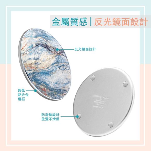 黃碎花圓型快速無線充電器WCAM02B 第4張的照片