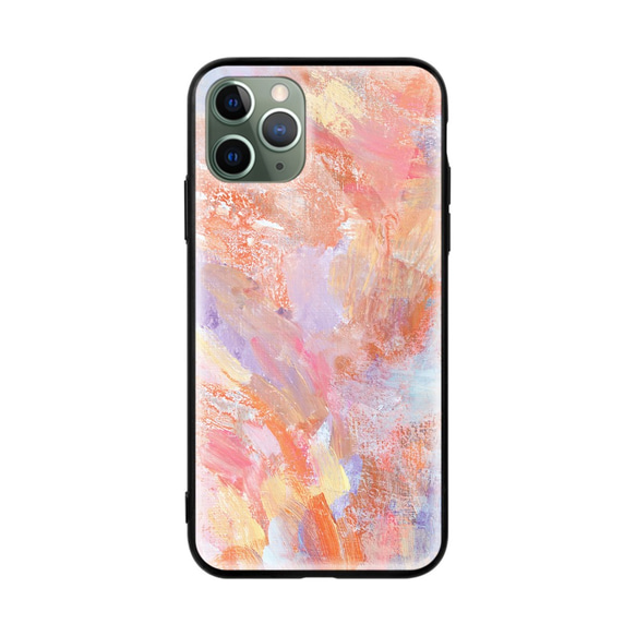 油絵抽象ピンクの光沢のある電話ケースiPhone 11プロマックスサムスンRedmi Xiaomi Huawei 3枚目の画像