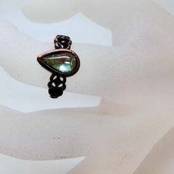 再々販~＜送料無料＞サフィレットリング（ペア型）（ゴールドフォイル) Saphiret ring 2枚目の画像