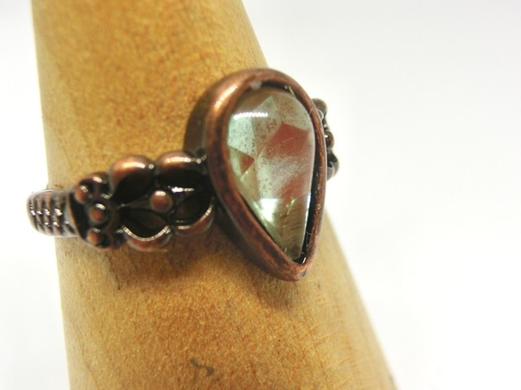 再々販~＜送料無料＞サフィレットリング（ペア型）（ゴールドフォイル) Saphiret ring 6枚目の画像