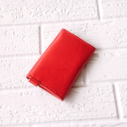ちょいスリムなミニ財布 ✨ロロマレザー(赤) 2枚目の画像