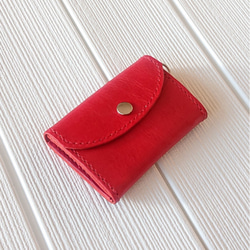 ちょいスリムなミニ財布 ✨ロロマレザー(赤) 5枚目の画像