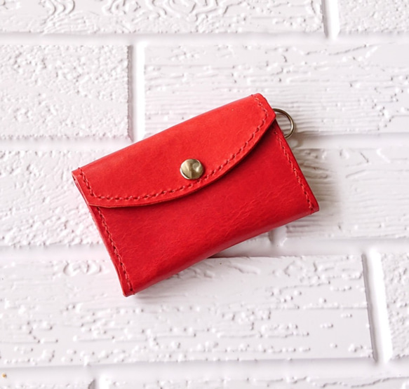 ちょいスリムなミニ財布 ✨ロロマレザー(赤) 7枚目の画像
