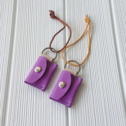 ヌメ革のキーリング マイネ(紫) 5枚目の画像