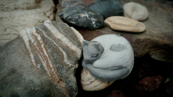 地質系擴香石-Marble-[擬]石紋矽藻土杯墊(中) 第3張的照片