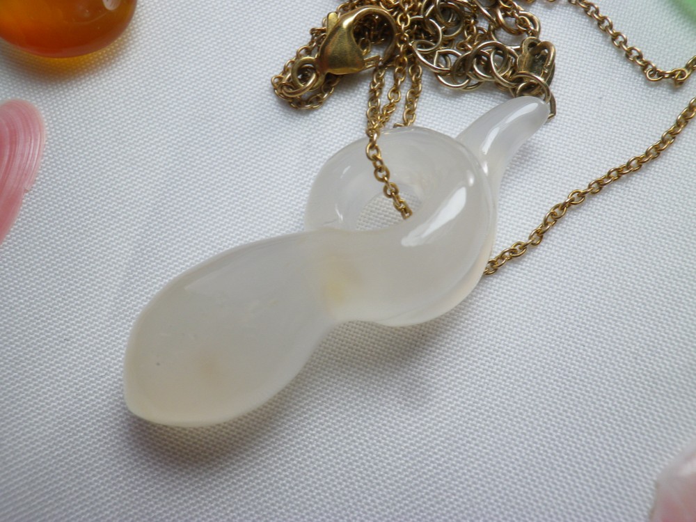 新作 シーアゲート（瑪瑙）渚の魔法ワンド癒し♪（白系）