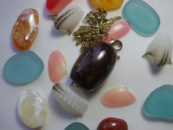 津軽錦石 官玉複雑模様 ペンダントトップ おしま工房 通販 6367095