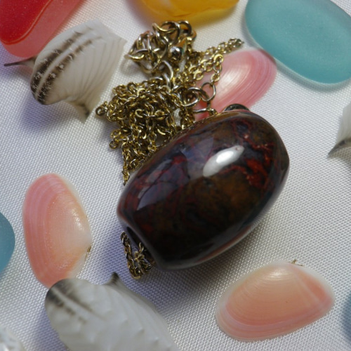 津軽錦石 官玉複雑模様 ペンダントトップ おしま工房 通販 6367095