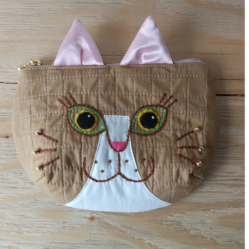 布バスケットセット　プリーツポーチ　猫柄　ハンドメイド　レア生地　ポーチ 布バスケットセット プリーツポーチ 猫柄 ハンドメイド レア生地