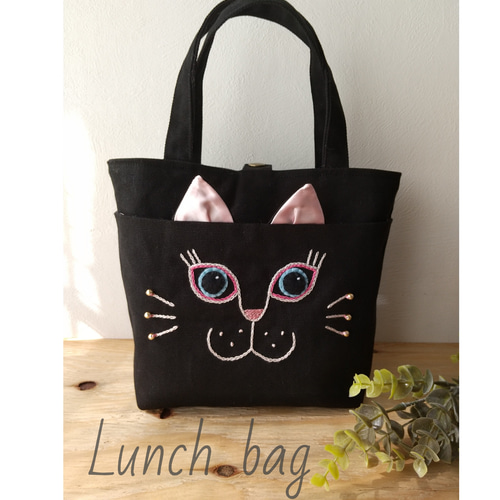 お洒落刺繍猫 トートバッグ 黒猫 トートバッグ ranco 通販 お洒落刺繍猫 トートバッグ 黒猫 トートバッグ ranco 通販