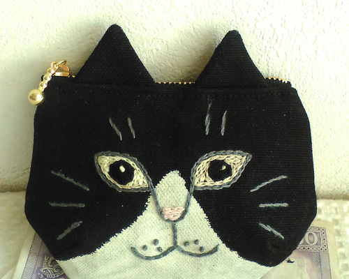 キタムラ 美品 コインケース ハチワレ ねこ （ネコちゃん