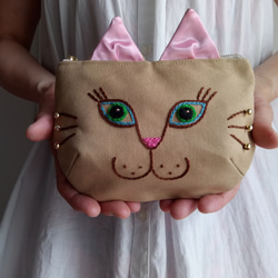 お洒落刺繍猫 トートバッグ 白猫 トートバッグ ranco 通販 15868841