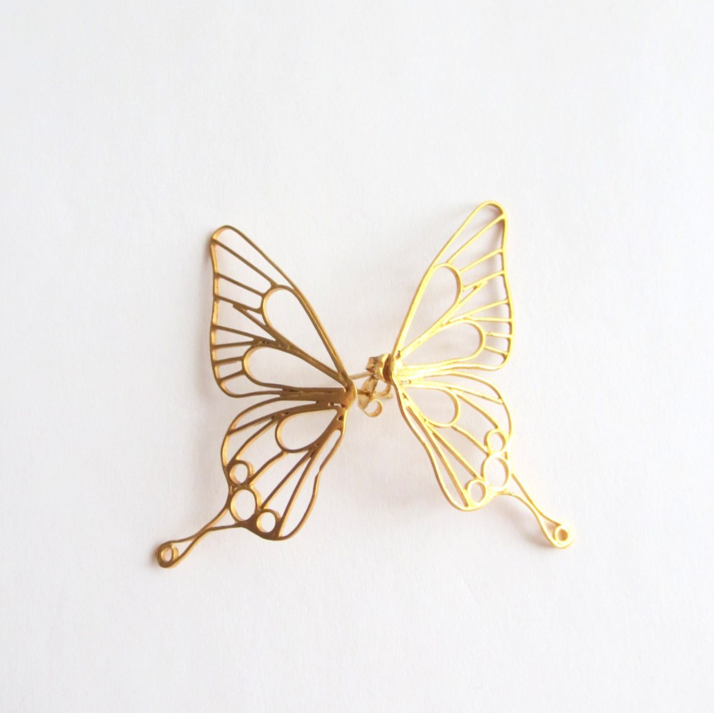 Butterfly(L) / 横着ピアス / イエローゴールド