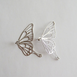 蝴蝶（L）/ Yokoki耳環/銀色 第2張的照片