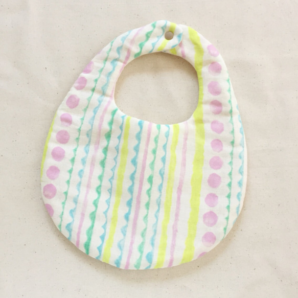 Oval Bibs〔パステルストライプ〕 1枚目の画像