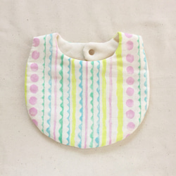 Oval Bibs〔パステルストライプ〕 4枚目の画像