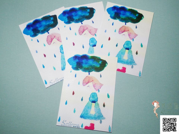 蔻珞瑪Kolloma手繪插畫明信片-『天空不要為我掉眼淚』 第3張的照片
