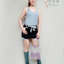 ♔蔻珞瑪♘  Ⓓⓔⓢⓘⓖ渲染棉麻多用途長巾-天空藍 第6張的照片