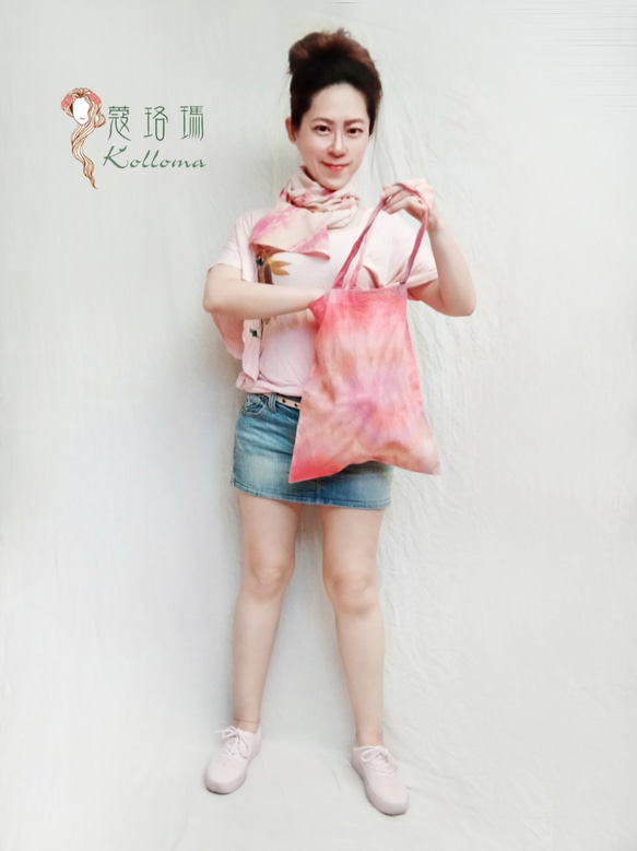 ♔蔻珞瑪♘ Ⓓⓔⓢⓘⓖⓝ - 手染購物袋-紅紫橙 第2張的照片