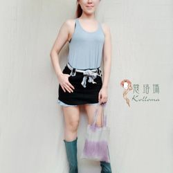 ♔蔻珞瑪♘ Ⓓⓔⓢⓘⓖⓝ - 手染購物袋-灰紫 第2張的照片