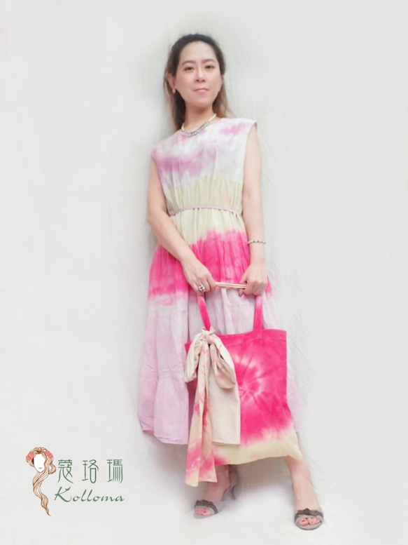 ♔蔻珞瑪♘ Ⓓⓔⓢⓘⓖⓝ - 渲染棉質圍巾-桃黃 第5張的照片