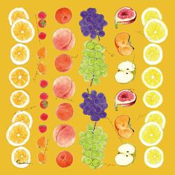 果実 のハンカチ - コットン・すこし大きめ - スカーフにも 3枚目の画像