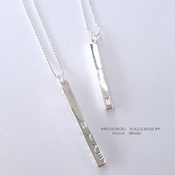 世界に一つだけ　SILVER950角線◆Square Stick Necklace◆　受注制作・刻印無料 3枚目の画像