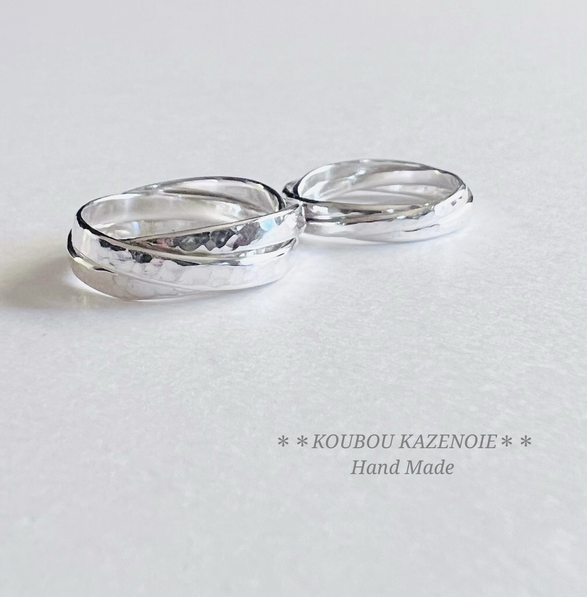 送料&ラッピング無料♪シルバーペアリング ◆Trinity Ring◆　オーダーメイド　受注制作