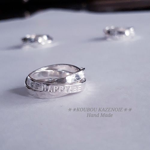 Silver950 Trinity Ring◇ナチュラル◇ 世界に一つだけ Silver950 Trinity Ring◇ナチュラル◇ 世界に一つだけ