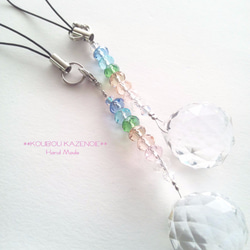 サンキャッチャー♡ハンドメイド「エーデルワイスとブルーバイオレット♡」 サンキャッチャー♡ハンドメイド「エーデルワイスとブルー