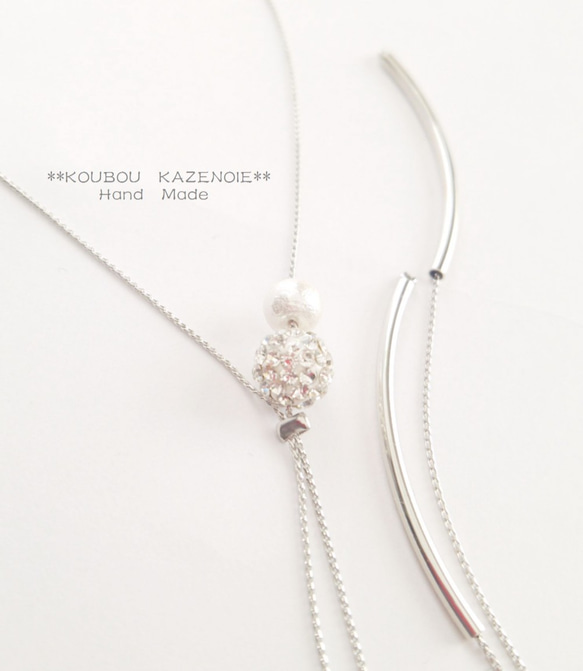 ◆Silvercolor Y Line Necklace◆ 4枚目の画像