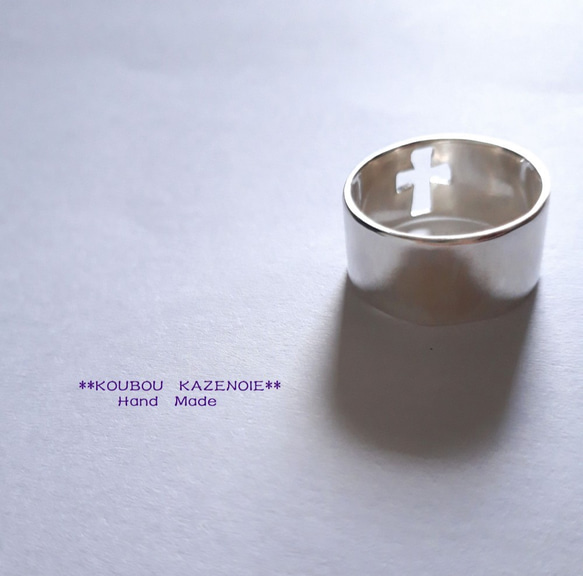 silver950製  ◆Cross hole RING◆　 3枚目の画像