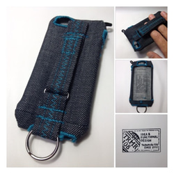 布のiPhoneジャケット 5,5S,5C兼用 デニム カワセミブルー 1枚目の画像