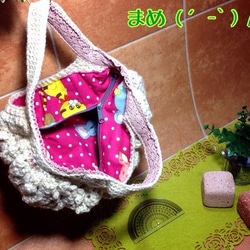 手編みのミニミニグラニーバッグ 4枚目の画像